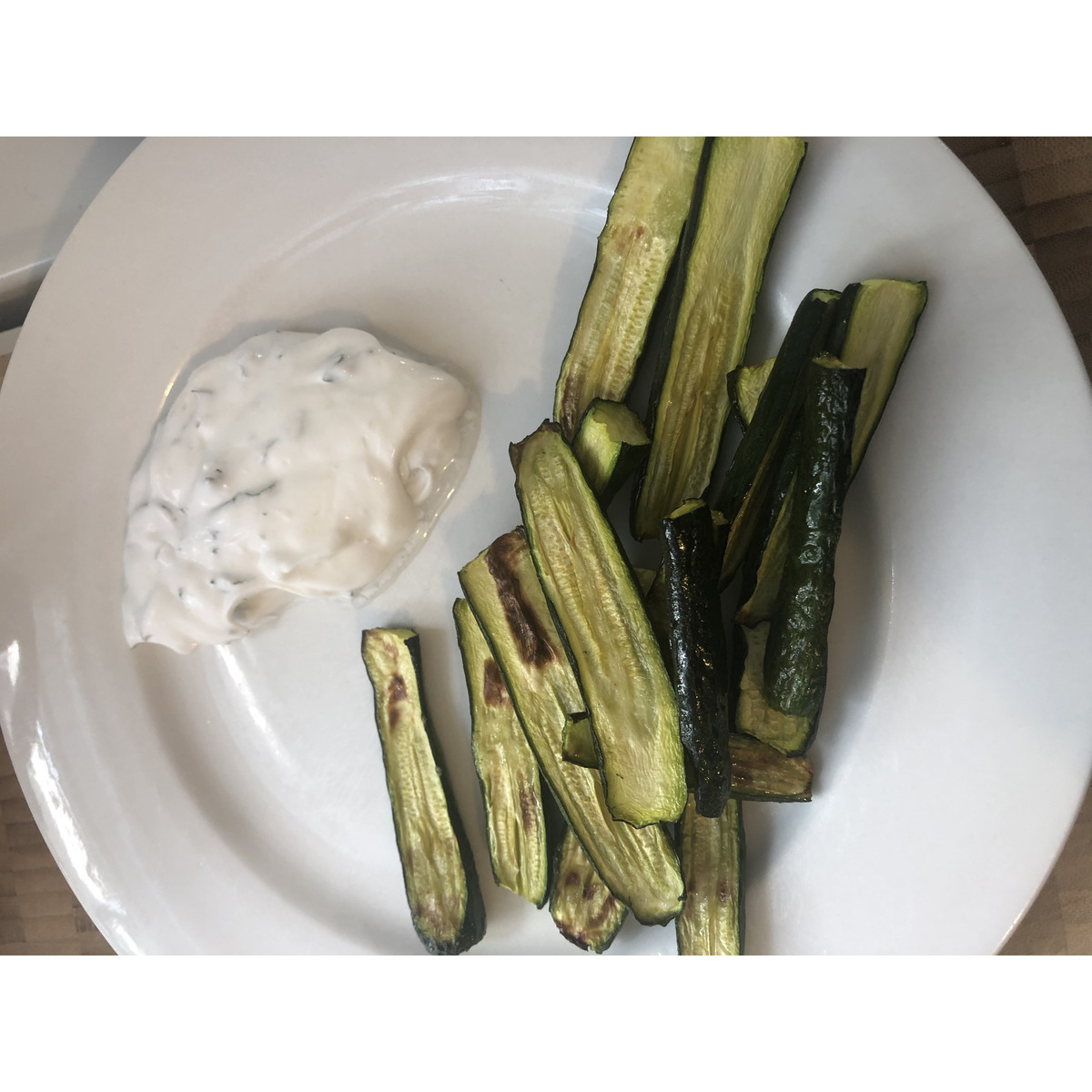 Roasted baby zucchini with lemon & mint yoghurt